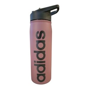 Adidas Water Bottle Unisex 15 oz Mauve Pink Excellent Insulated Steel Flip Straw